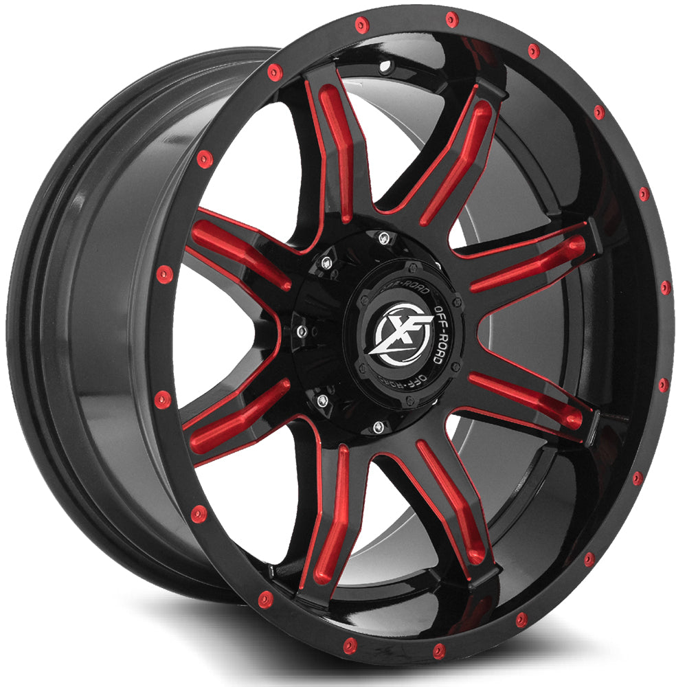 XF Off-Road XF-215 Black/Red Milled wheel