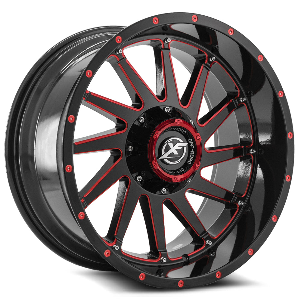 XF Off-Road XF-216 Black/Red Milled wheel