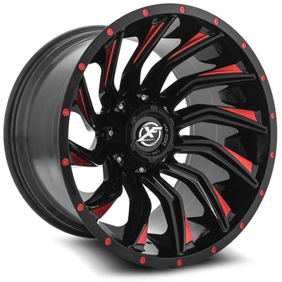 XF Off-Road XF-224 Black/Red Milled wheel
