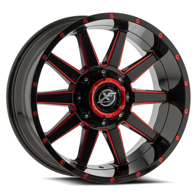 XF Off-Road XF-219 Black/Red Milled wheel