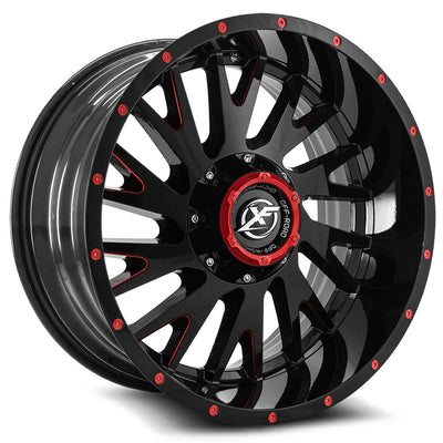 XF Off-Road XF-221 Black/Red Milled wheel