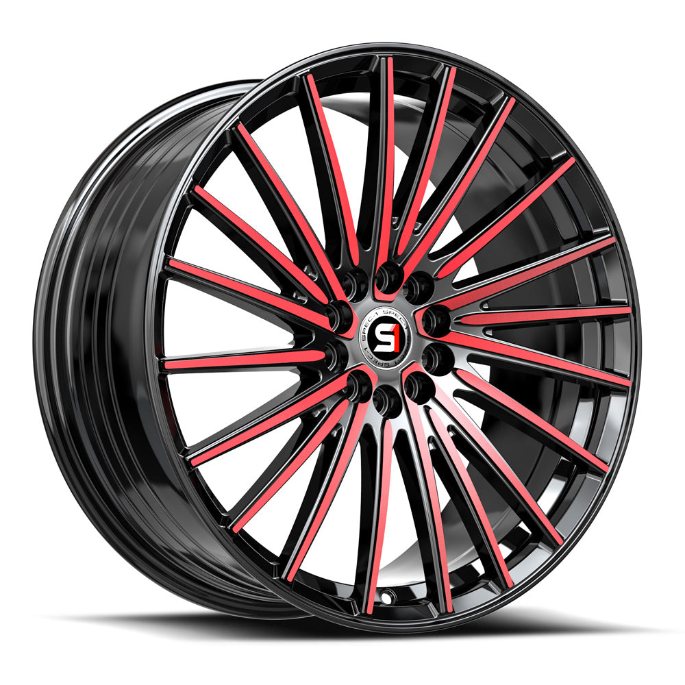 Spec-1 SP-68 Black/Red Machined wheel