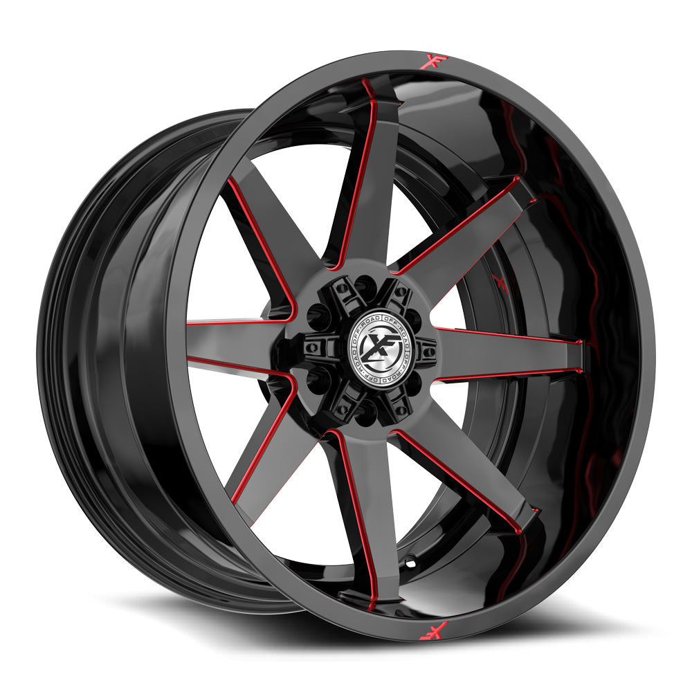 XF Off-Road XF-236 Black/Red Milled wheel