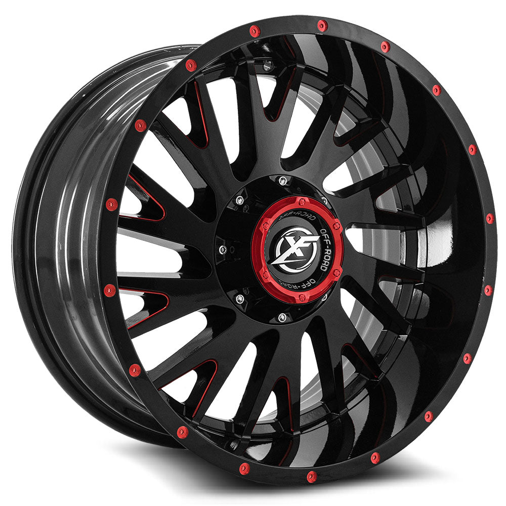 XF Off-Road XF-221 Black/Red Milled wheel