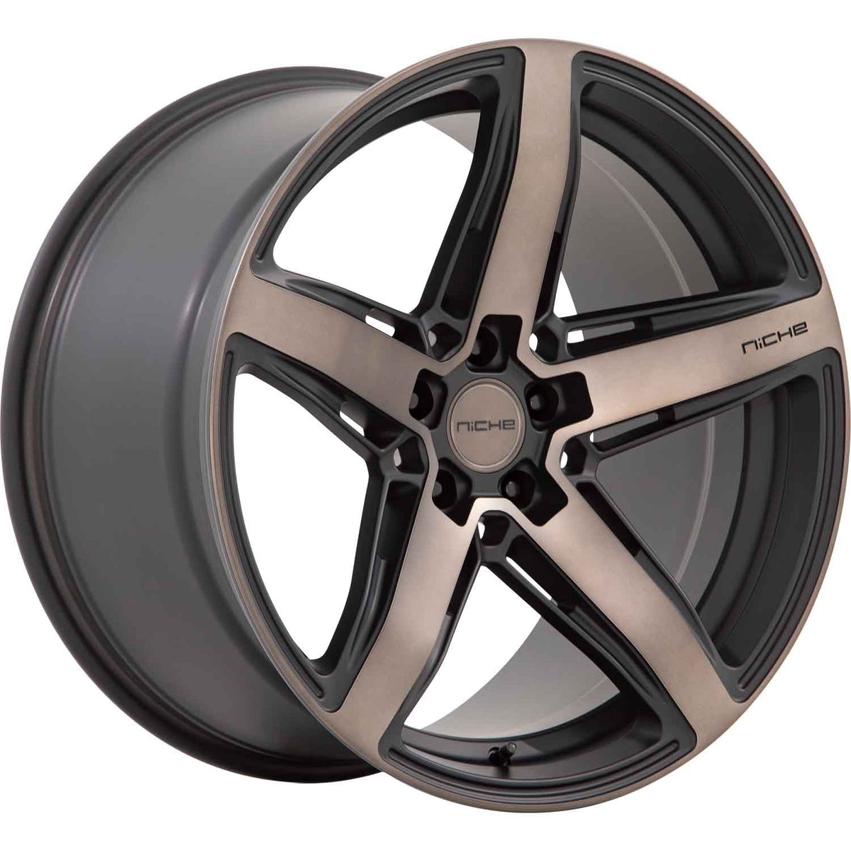 Niche Teramo M271 18x8 +40mm Matte Black with Machined Spokes and a Smoke Tint