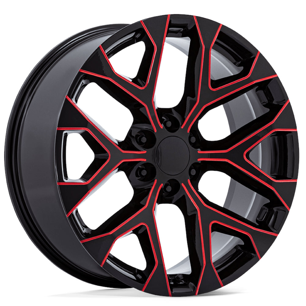 OE Performance 177 Black Red Milled Wheel