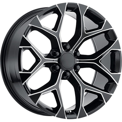 OE Replica Wheels Chevrolet Snowflake Black Milled Wheel