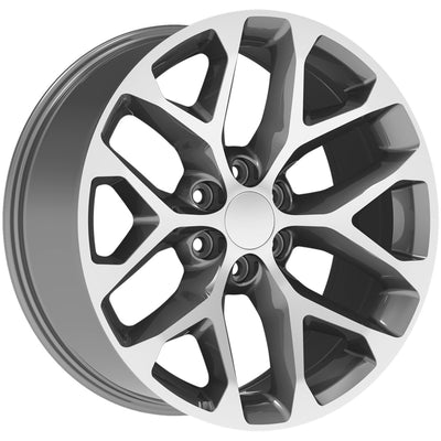 OE Replica Wheels Chevrolet Snowflake Gunmetal Machined Wheel