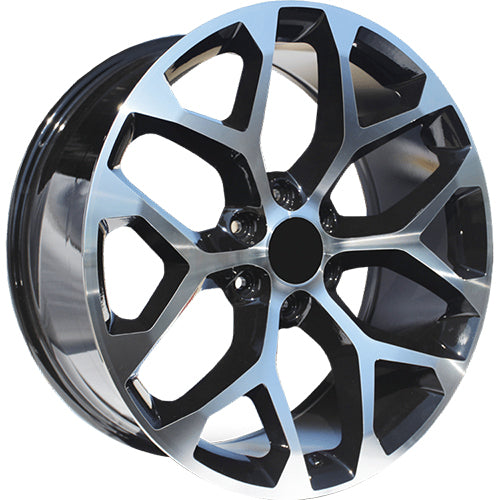 OE Replica Wheels Chevrolet Snowflake Black Machined Wheel