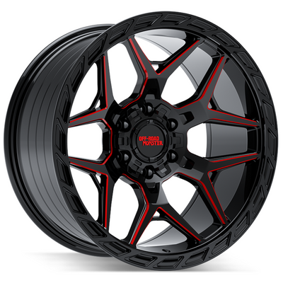 Off Road Monster M40 Black Red Milled Wheel