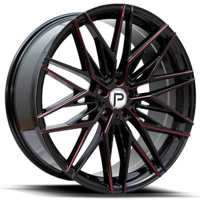 Pinnacle Majestic Black Red Milled Wheel