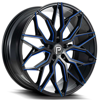 Pinnacle Mystic Black Blue Milled Wheel