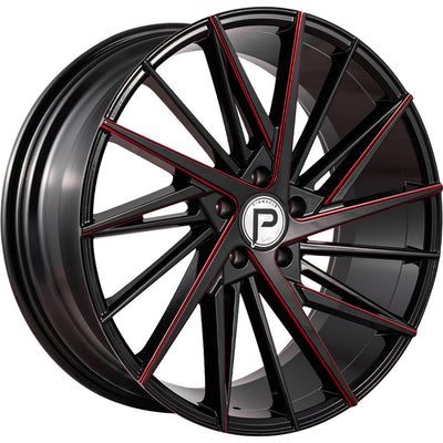 Pinnacle Snazzy Black Red Milled Wheel