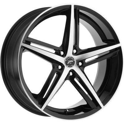 Platinum Smooth Trip Black Machined Wheel