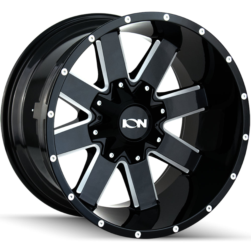 Ion 141 Gloss Black Milled wheel