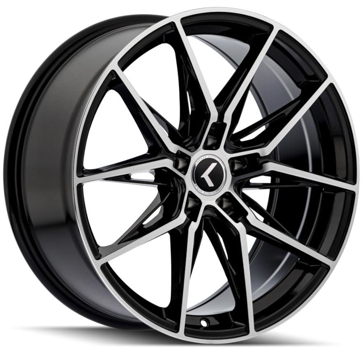 Kraze Evolve KR196 20x9 +35 Gloss Black Machined Spoke Faces premium Euro wheel