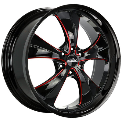 Strada Old Skool Black/Red wheel