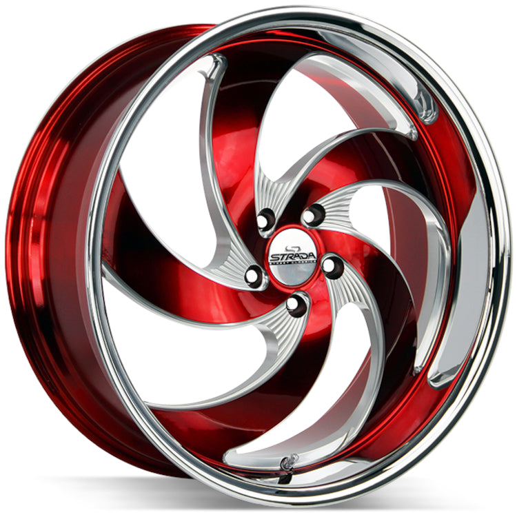 Strada RETRO 5 Red/Milled/Chrome wheel