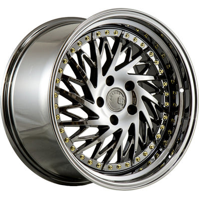 Aodhan DS03 Black/Chrome/Gold wheel