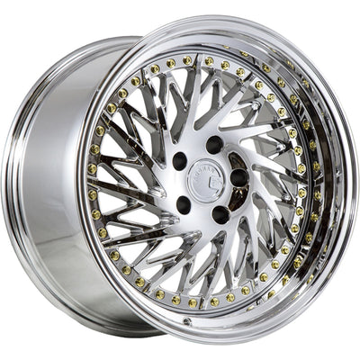 Aodhan DS03 Chrome/Gold wheel