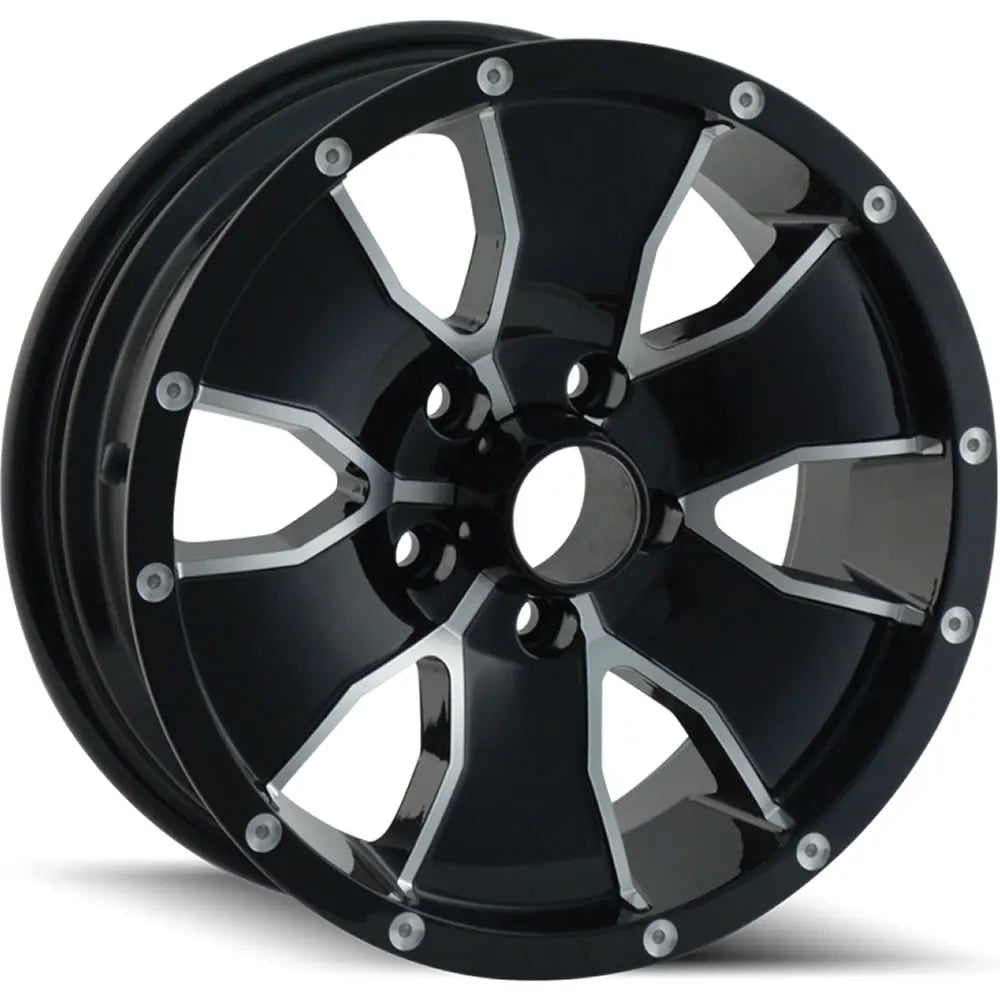 Trailer Wheels Style 14 Black with Machined wheel