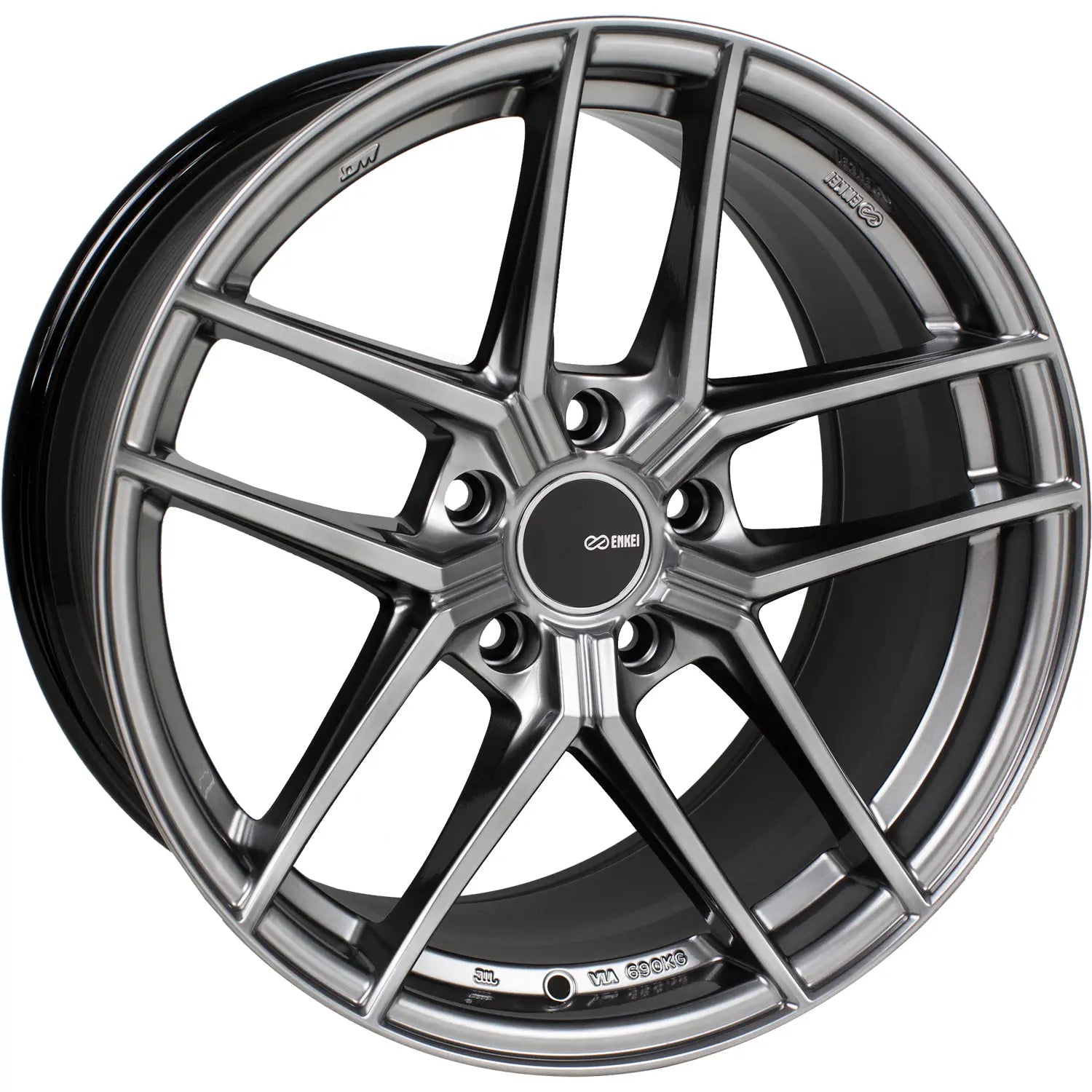 Enkei TY5 18x8 5x114.3 50mm Offset 72.6mm Bore Hyper Silver Wheel main image 1