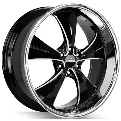 Strada Old Skool Black/Machined/Chrome wheel