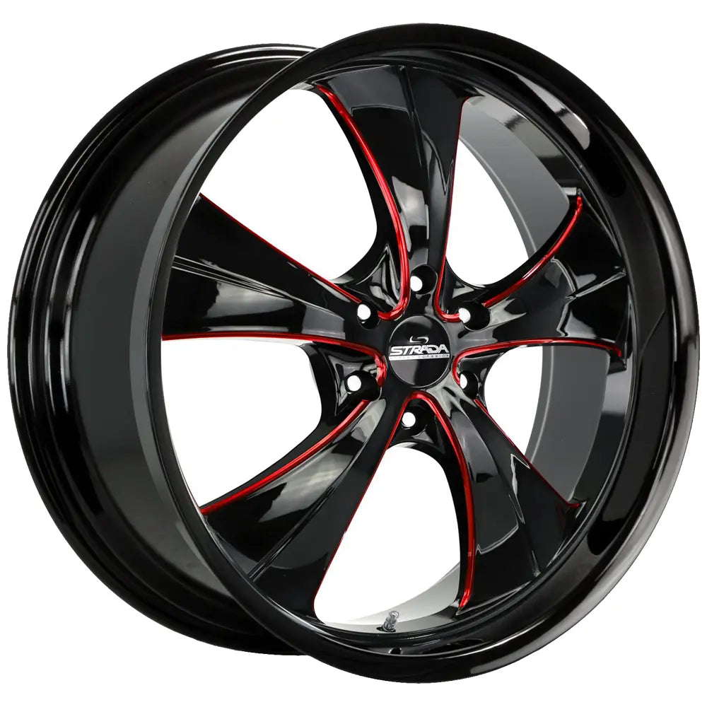 Strada Old Skool Black/Red wheel