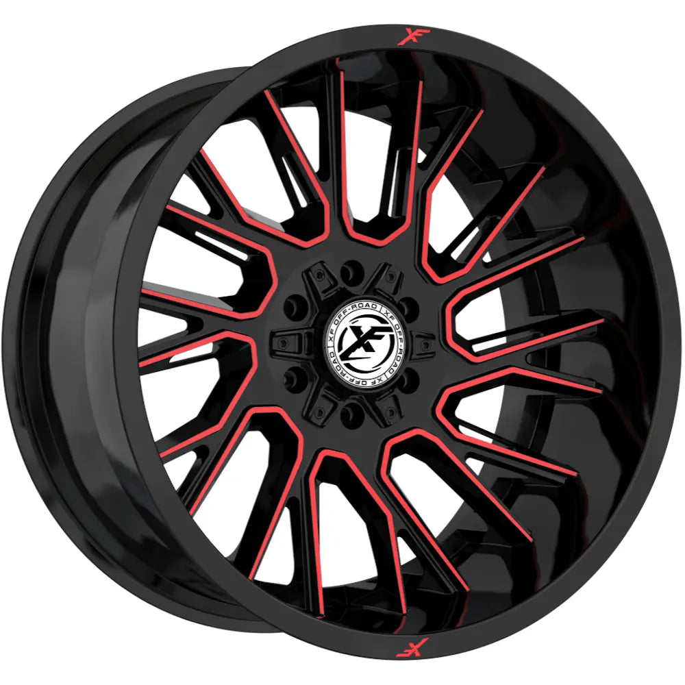 XF Off-Road XF-230 Black/Red Machined wheel