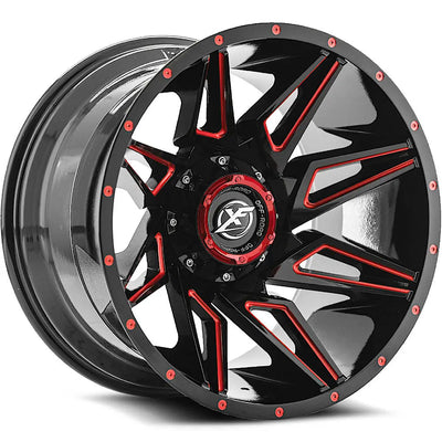 XF Off-Road XF-218 Black/Red Milled wheel