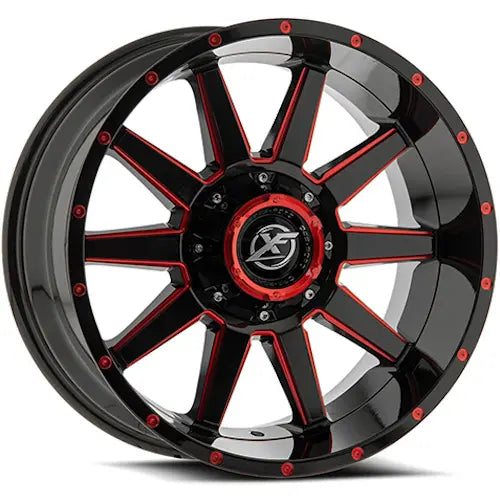 XF Off-Road XF-219 Black/Red Milled wheel