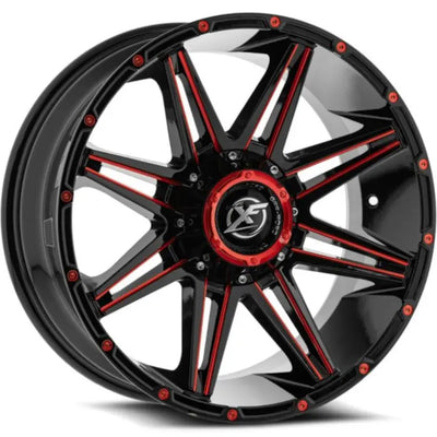 XF Off-Road XF-220 Black/Red Milled wheel