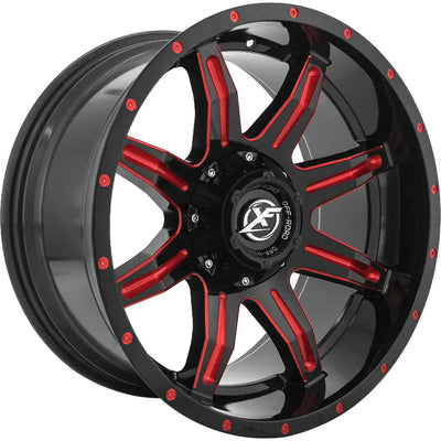 XF Off-Road XF-215 Black/Red Milled wheel