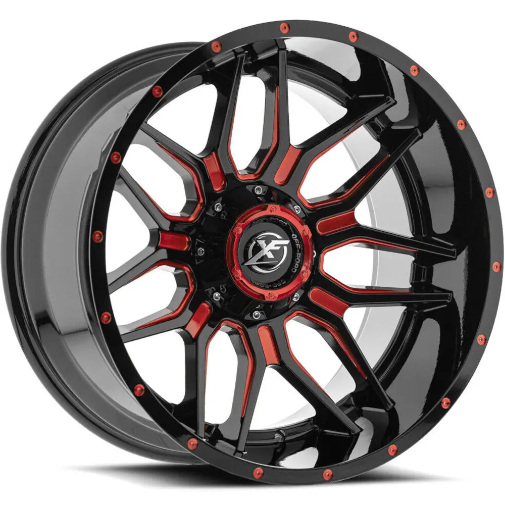 XF Off-Road XF-222 Black/Red Milled wheel