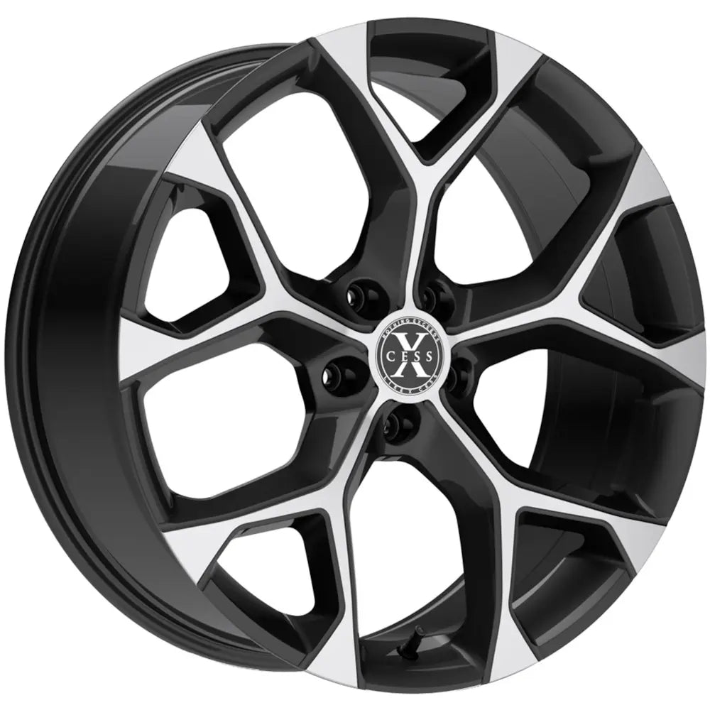 Xcess 5 Flake Black Machined wheel