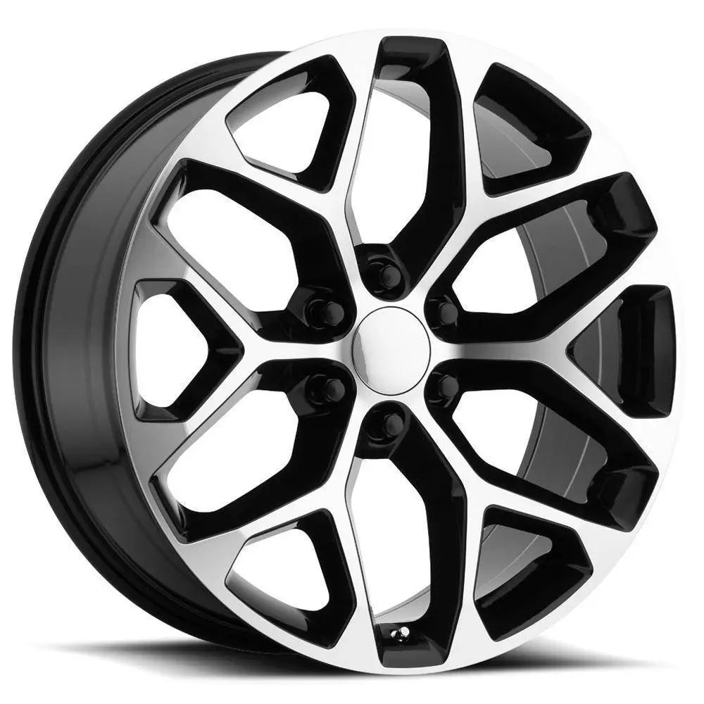 Strada Replicas GM Snowflake Replica Black Machined wheel