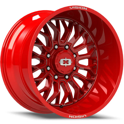 Vision Riot Red Milled Wheel