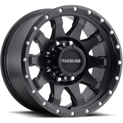 Raceline Clutch 16x8 -6mm Satin Black with Simulated Beadlock