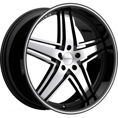 Ravetti M6 Machined Black wheel