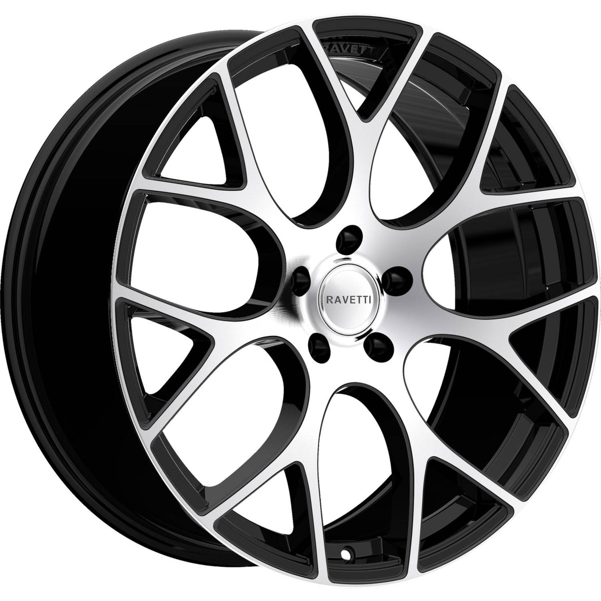 Ravetti M8 Black Machined Wheel