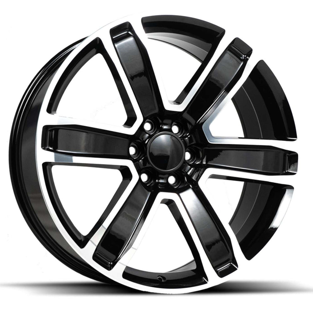 Replica RP050 Black Machined Wheel