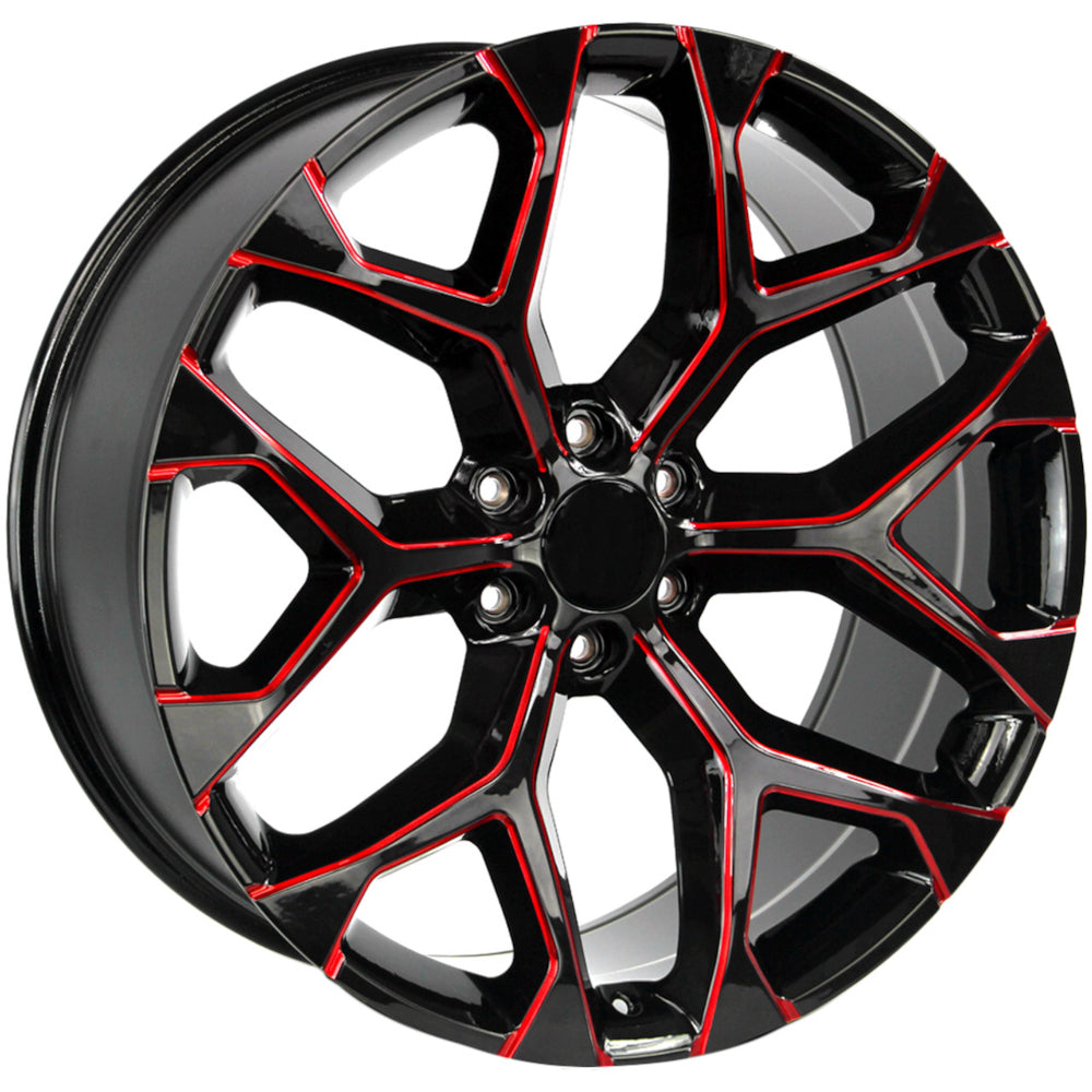 Replica RP09 Black Red Milled Wheel