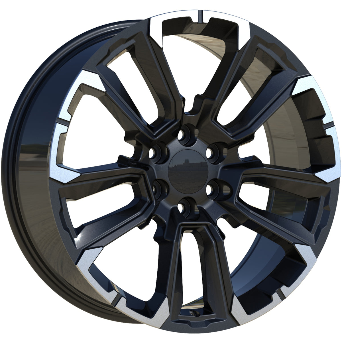 Replica RP31 Black Machined Wheel