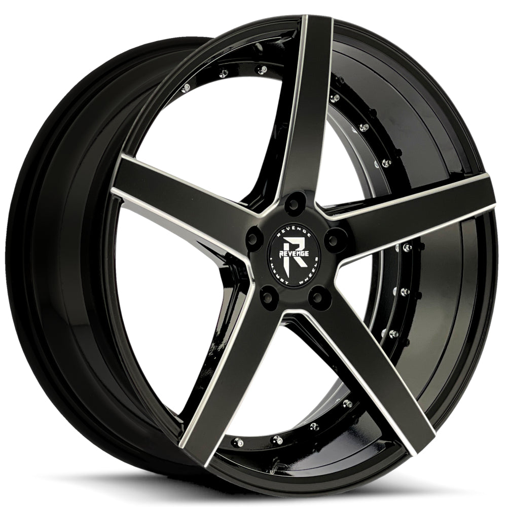 Revenge Luxury RL-103 Black Milled Wheel