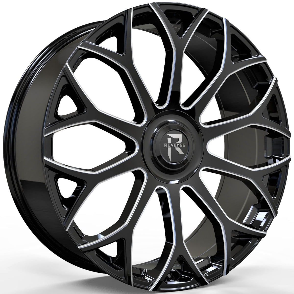 Revenge Luxury RL-105 Black Milled Wheel