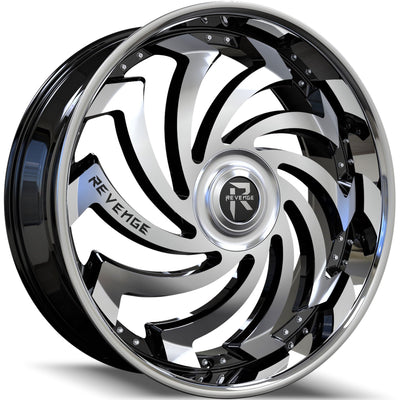 Revenge Luxury RL-108 Black Machined Wheel