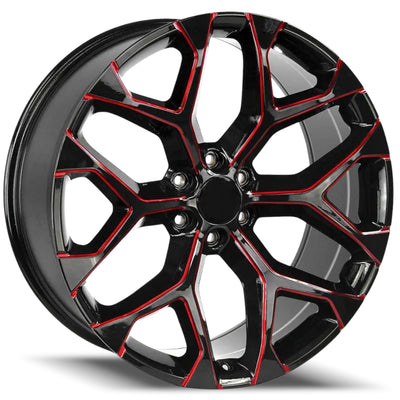 Revenge OE Proline RS-12 Black Red Milled Wheel