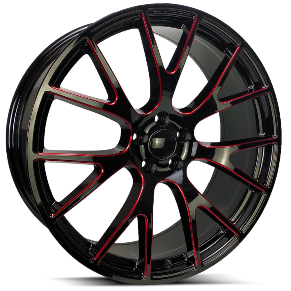 Revenge OE Proline RS-15 Black Red Milled Wheel