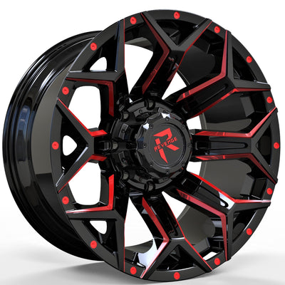 Revenge Offroad RV-202 Black Red Milled Wheel