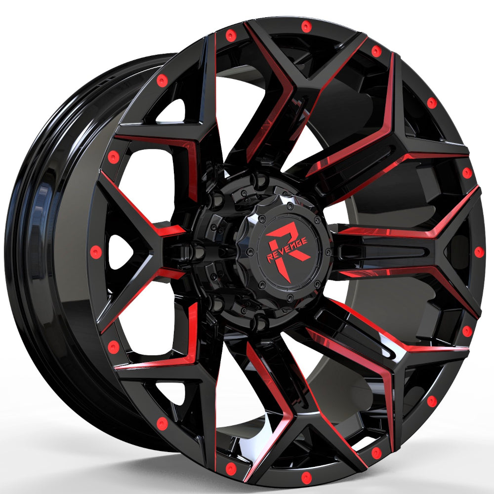 Revenge Offroad RV-202 Black Red Milled Wheel